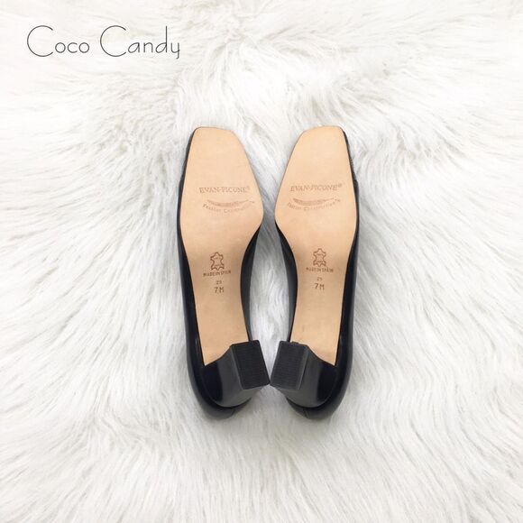 🔃Evan Picone Navy Blue Leather High Heel Pumps - Picture 6 of 8